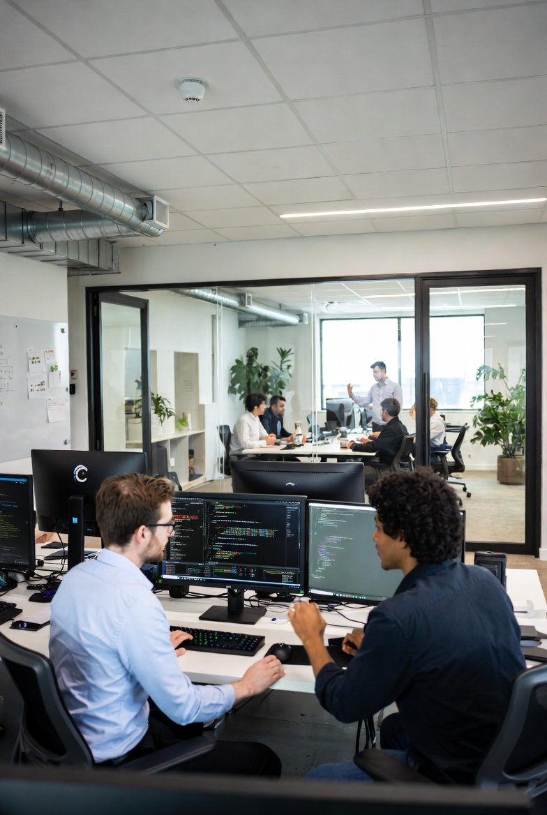 IT professionals collaborating in modern Auckland office